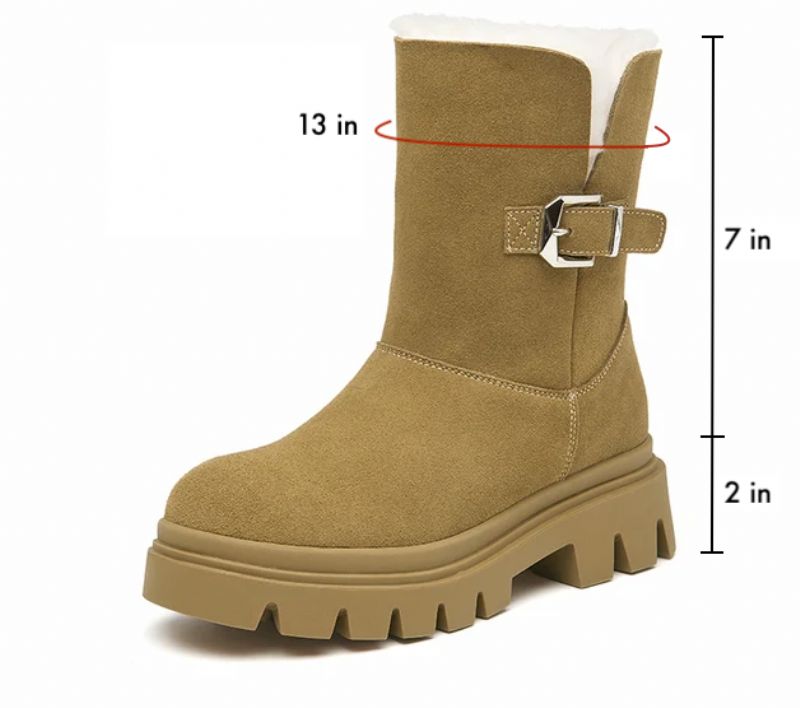Malena Naisten Lämpimät Lumisaappaat - Khaki