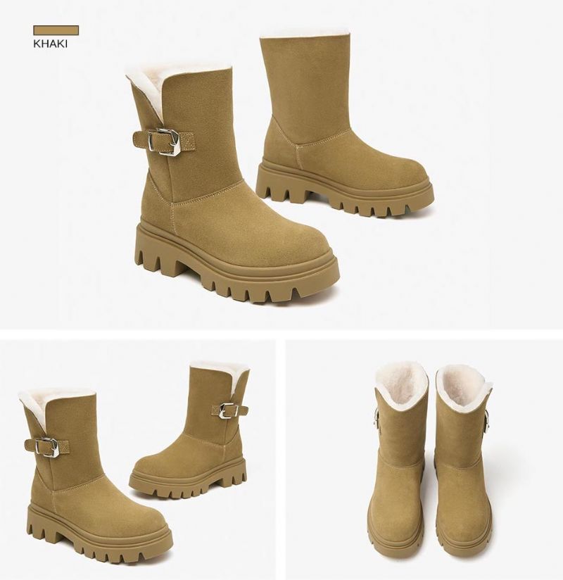 Malena Naisten Lämpimät Lumisaappaat - Khaki