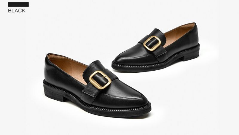 Mallet Naisten Litteät Nahkaiset Loafer-kengät - Musta