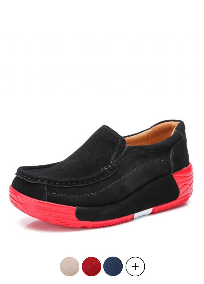 Marbella Naisten Platform Slip On Mustat Kengät