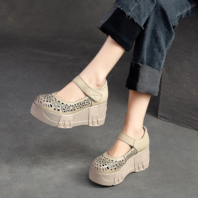 Maria Naisten Summer Platform Wedges -sandaalit - Ruskea