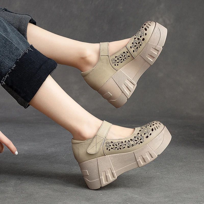 Maria Naisten Summer Platform Wedges -sandaalit - Ruskea
