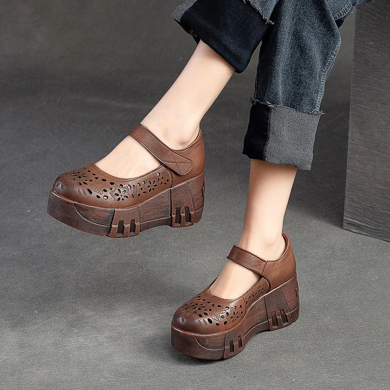 Maria Naisten Summer Platform Wedges -sandaalit - Ruskea