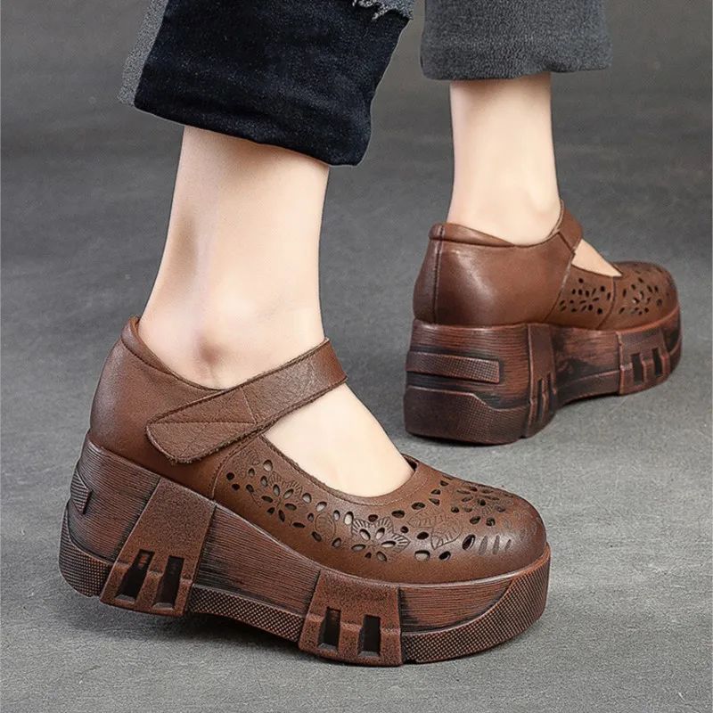Maria Naisten Summer Platform Wedges -sandaalit - Ruskea