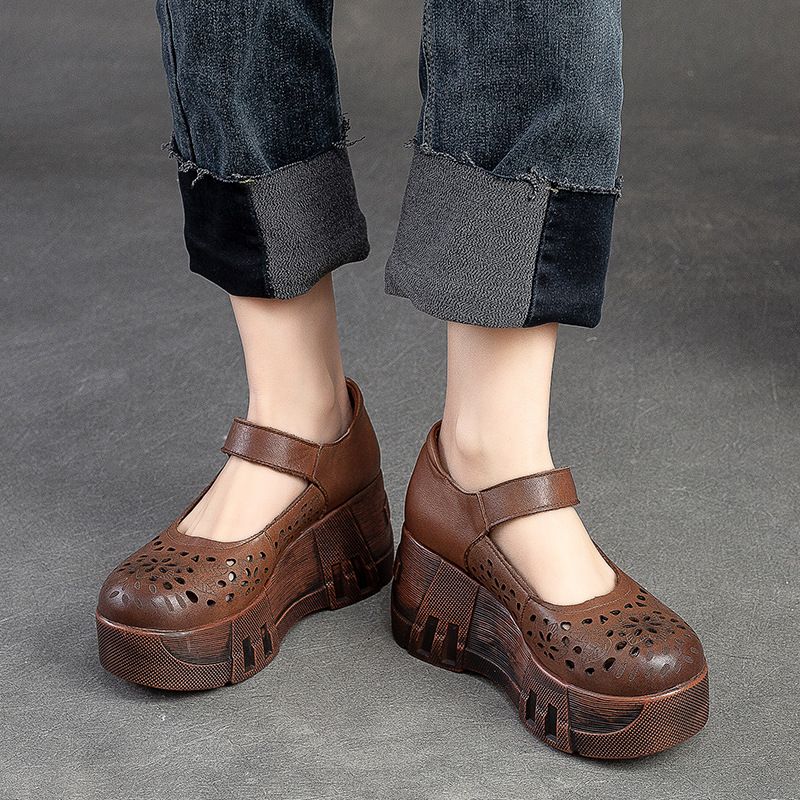 Maria Naisten Summer Platform Wedges -sandaalit - Ruskea