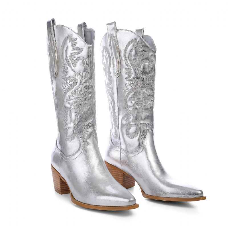 Marty Naisten Metalliset Cowboysaappaat - Purppura
