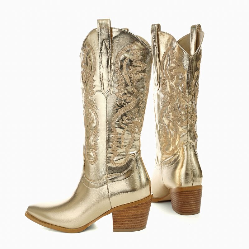 Marty Naisten Metalliset Cowboysaappaat - Purppura