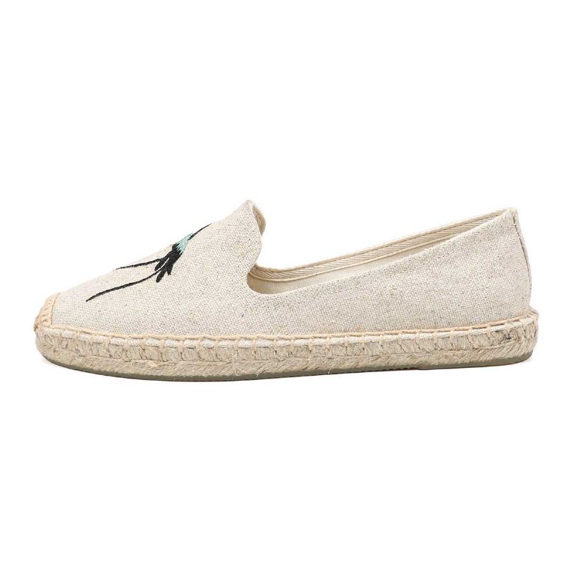 Melva Naisten Summer Flat Slip-on Hengittävä Espadrille - Khaki