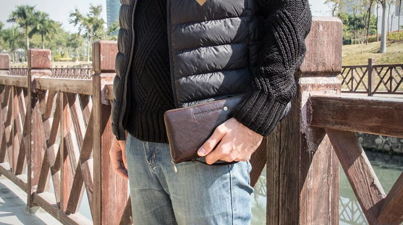 Miesten Borner Clutch-lompakko - Kahvi