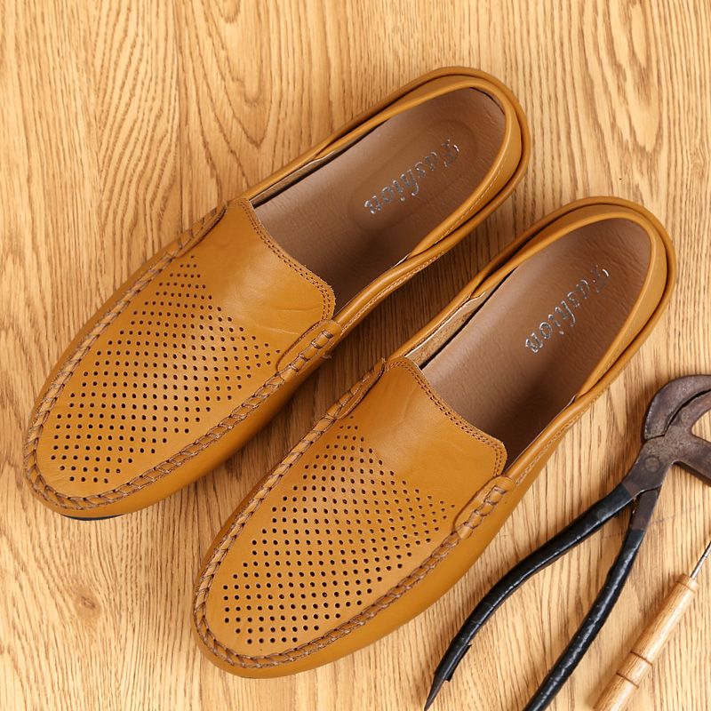 Miesten Jacinto Loafer Vapaa-ajan Kengät - Keltainen Hollow