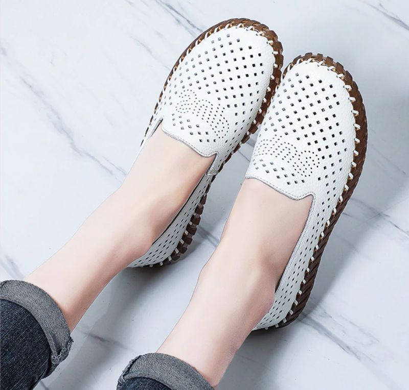 Nadia Naisten Loafer-kengät - Beige Hollow