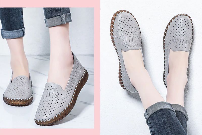 Nadia Naisten Loafer-kengät - Beige Hollow