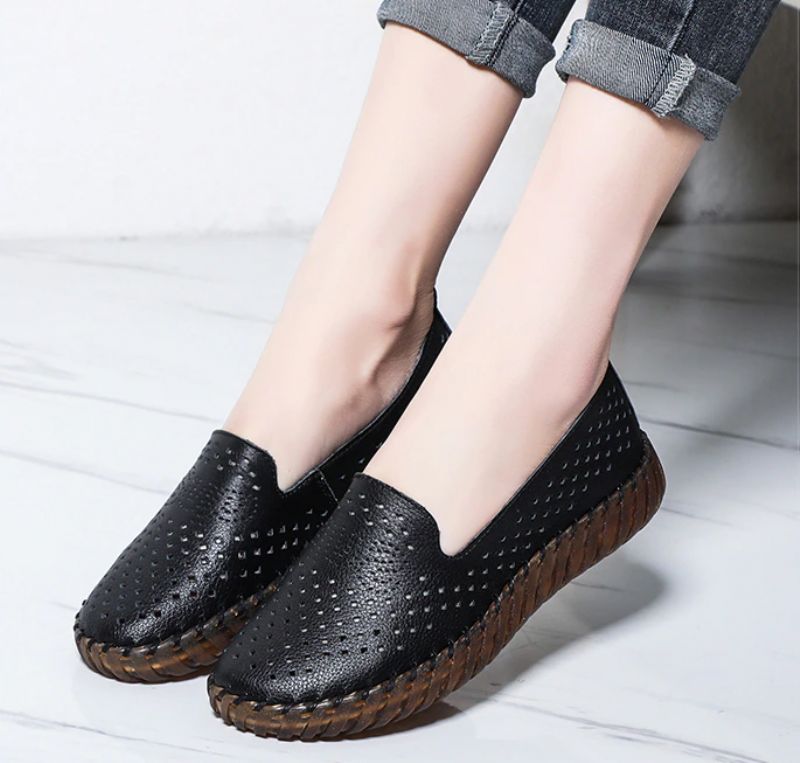 Nadia Naisten Loafer-kengät - Beige Hollow