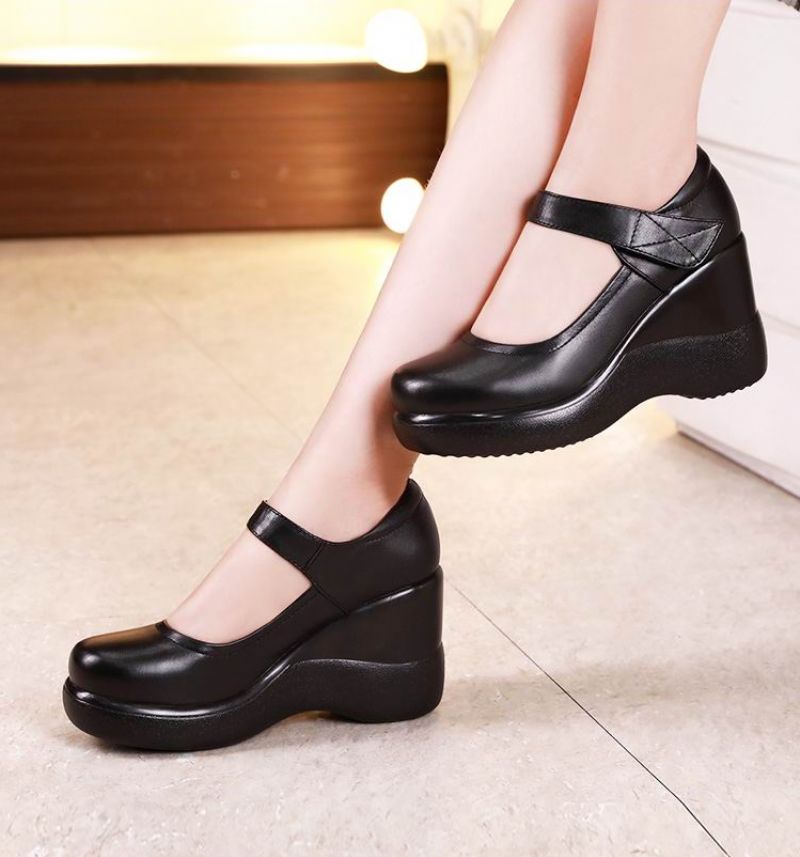 Naisten Agustina Platform Wedges -kengät - Musta