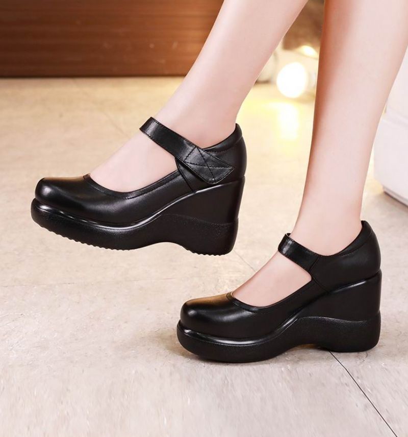 Naisten Agustina Platform Wedges -kengät - Musta