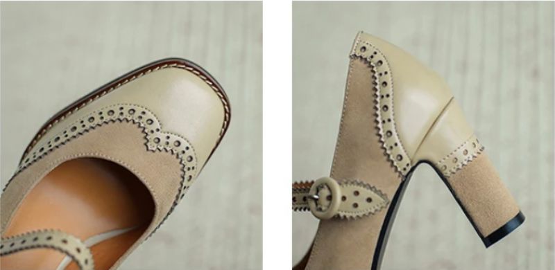 Naisten Albany Brogues -pumppukengät - Aprikoosi