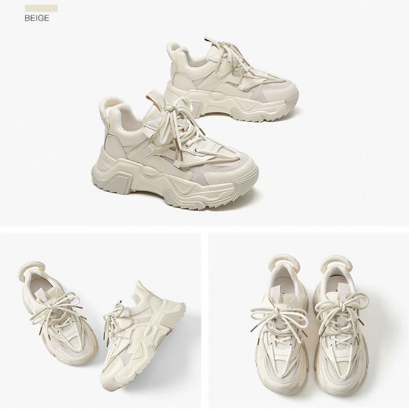 Naisten Dimou Mesh Platform Tennarit - Beige