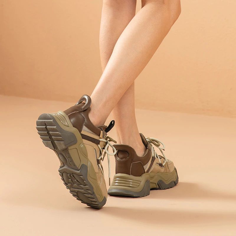 Naisten Dimou Mesh Platform Tennarit - Beige