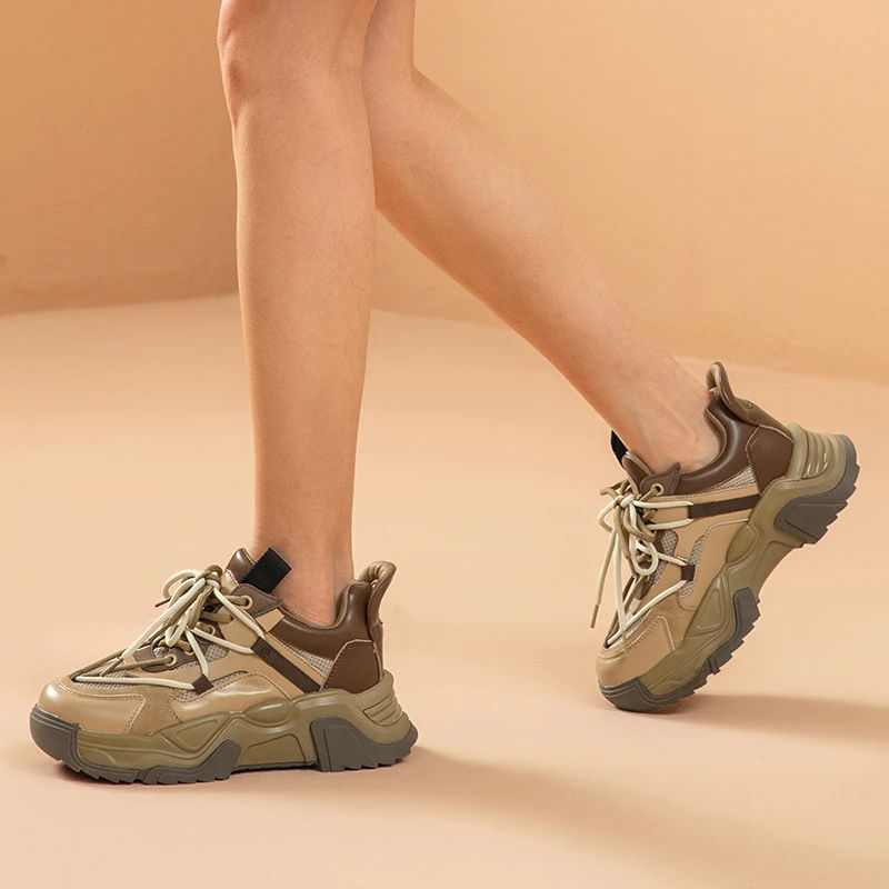 Naisten Dimou Mesh Platform Tennarit - Beige