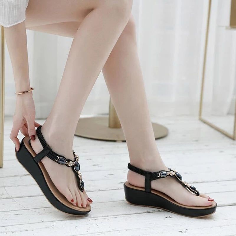 Naisten Elsa Wedge Heel -sandaalit - Beige