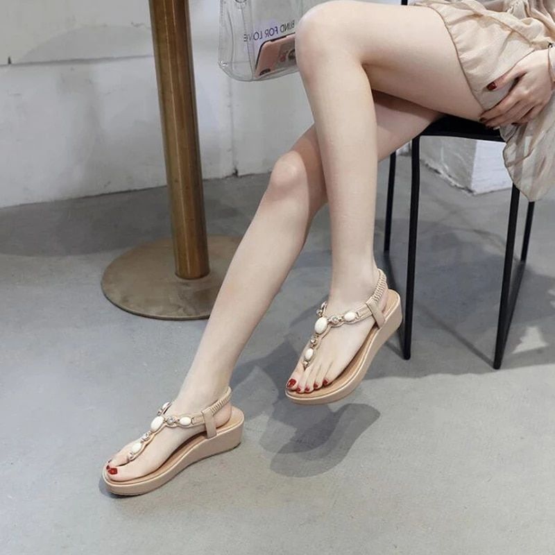 Naisten Elsa Wedge Heel -sandaalit - Beige