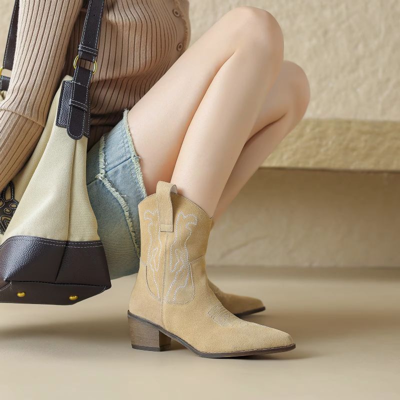 Naisten Eva Cowboy-saappaat - Musta