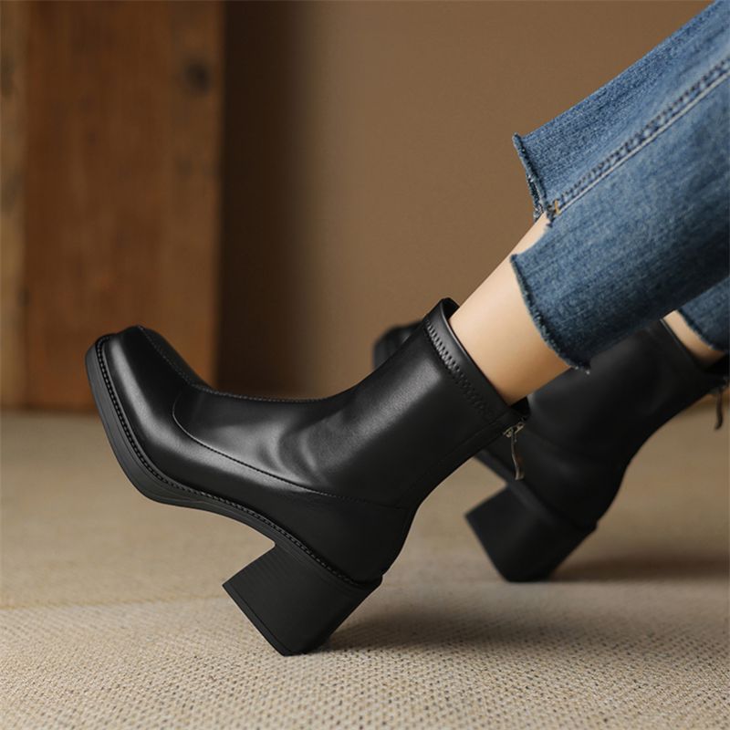 Naisten Gabina Platform Square Heels -saappaat - Ruskea