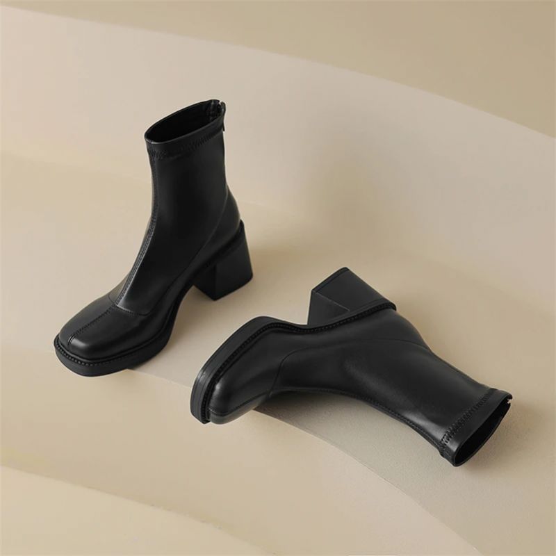 Naisten Gabina Platform Square Heels -saappaat - Ruskea