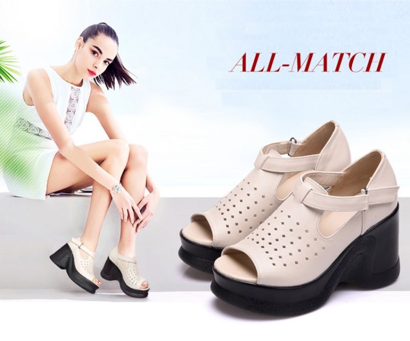 Naisten Hilary Platform Sandaalit - Beige