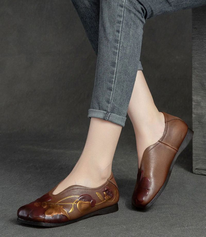 Naisten Isis Slip On Flats - Ruskea