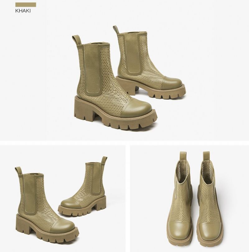 Naisten Klein Mesh -nahkasaappaat - Khaki