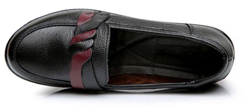Naisten Kumiset Nahkaiset Loafer-kengät - Musta