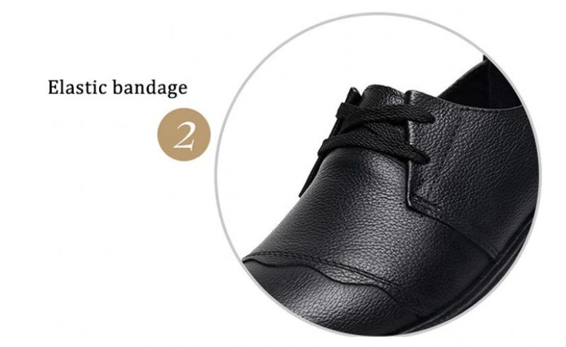 Naisten Kumiset Nahkaiset Loafer-kengät - Musta