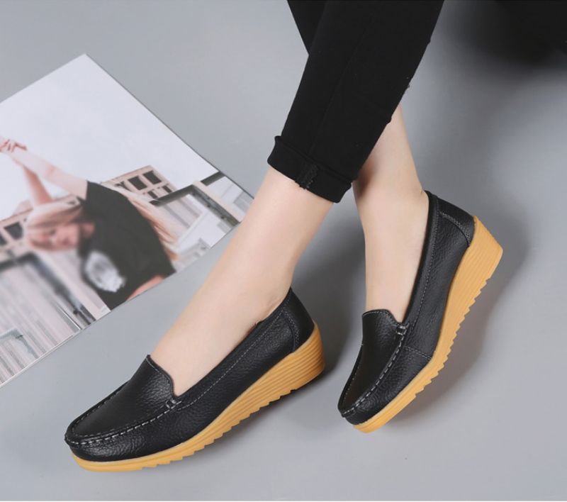 Naisten Liza Loafer Platform Mustat Kengät - Musta