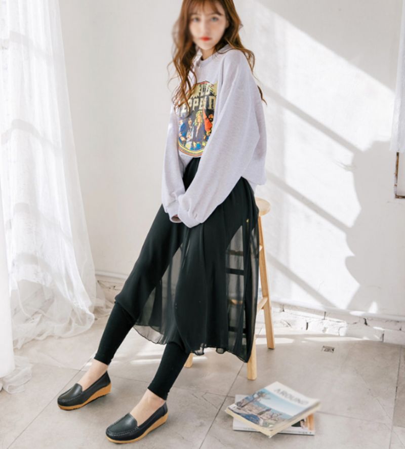 Naisten Liza Loafer Platform -nahkakengät - Valkoinen