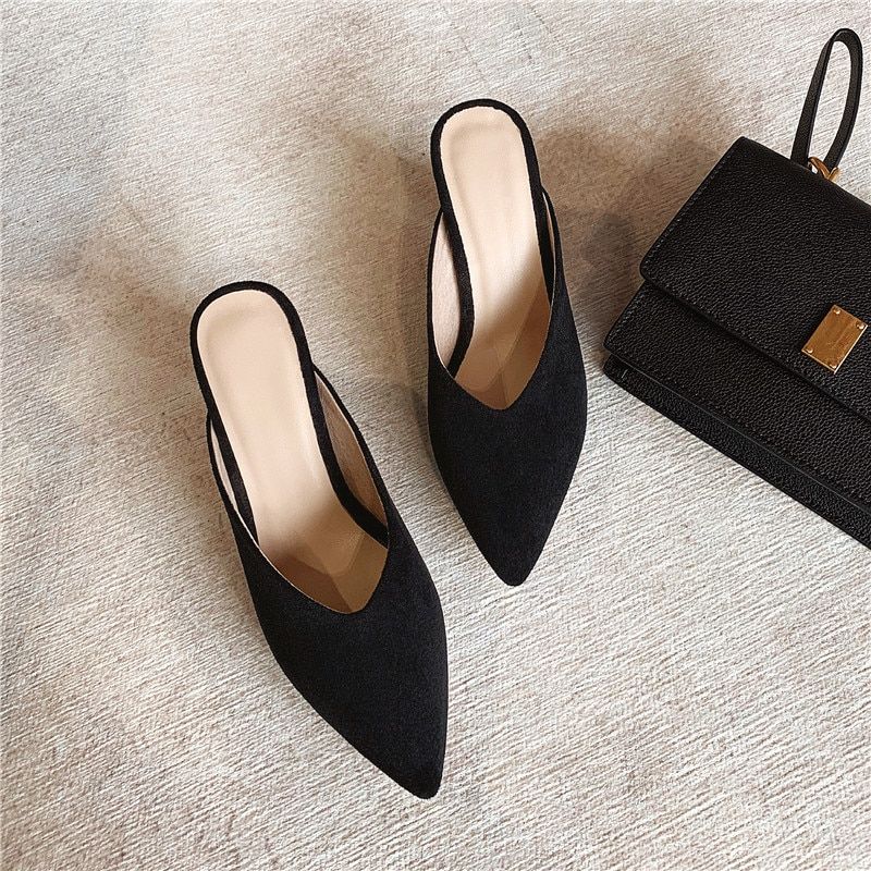 Naisten Luna Elegant Mules -korkokengät - Musta