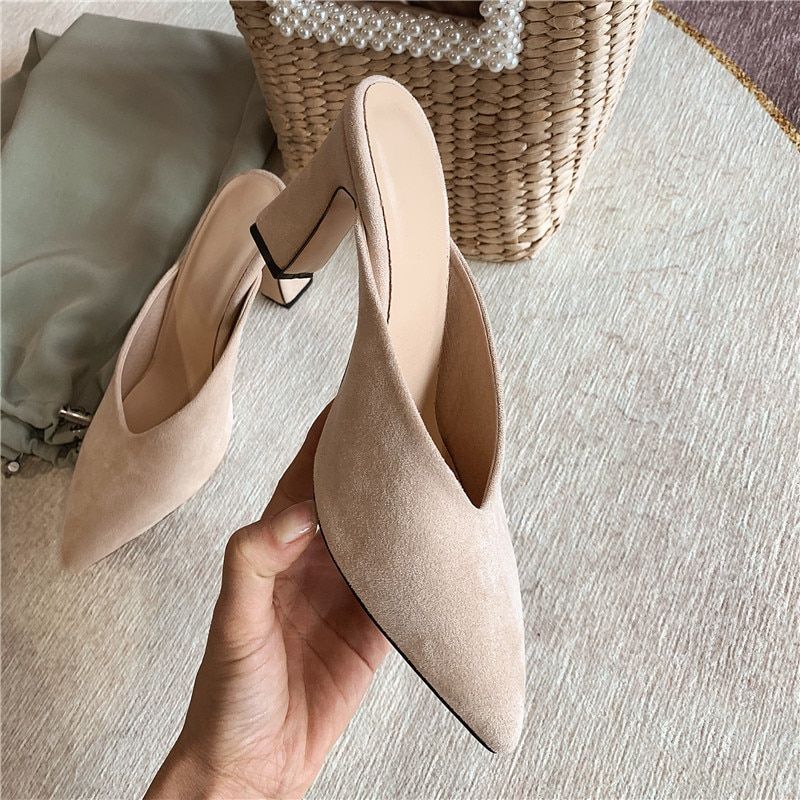 Naisten Luna Elegant Mules -korkokengät - Musta