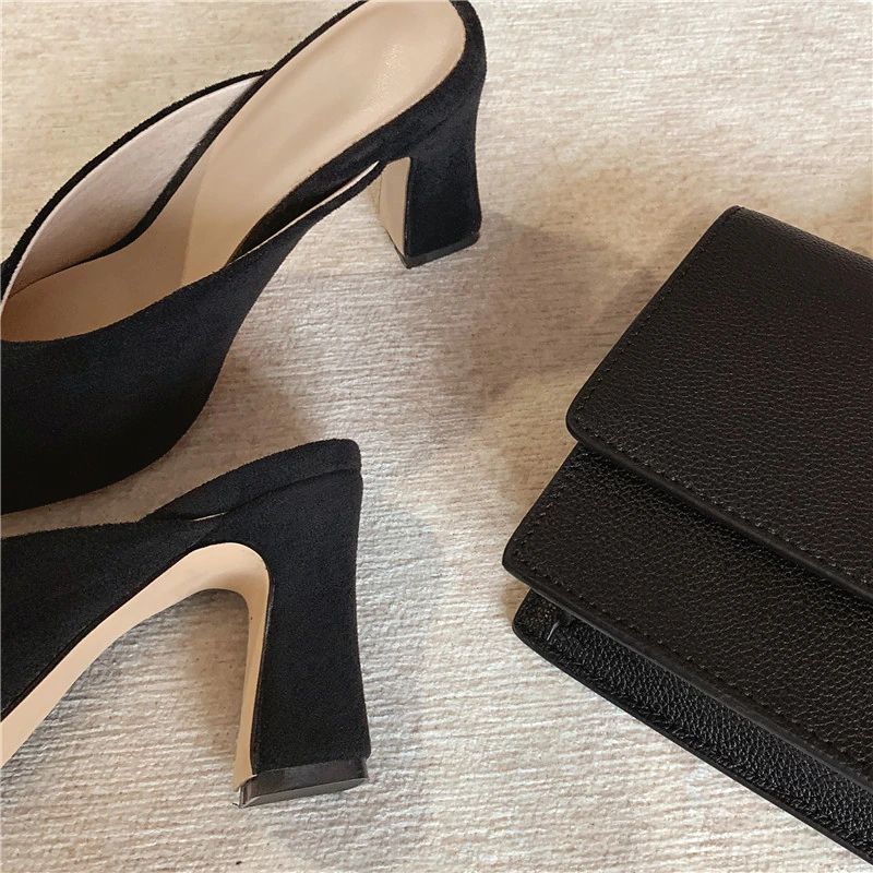 Naisten Luna Elegant Mules -korkokengät - Musta