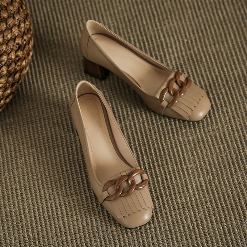 Naisten Marbella High Square Heel Pumps - Beige