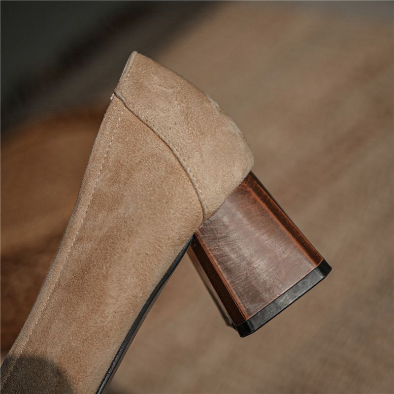 Naisten Marbella High Square Heel Pumps - Beige
