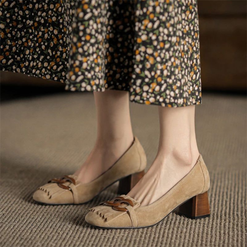 Naisten Marbella High Square Heel Pumps - Beige