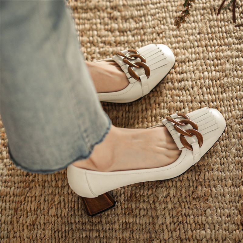 Naisten Marbella High Square Heel Pumps - Beige