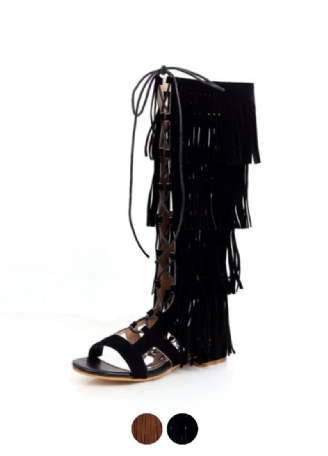 Naisten Noema Gladiator Knee High Black Boots