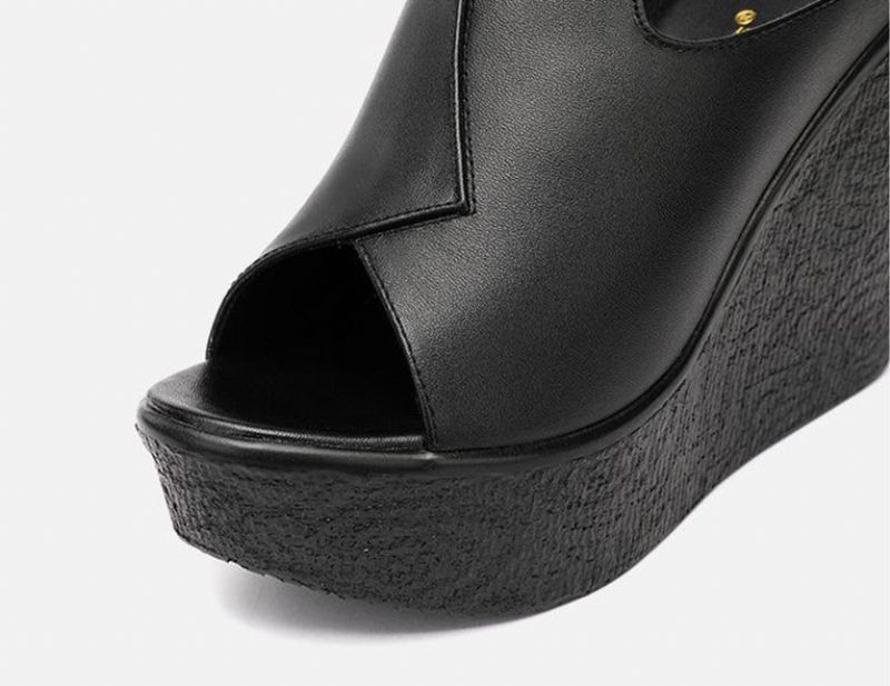 Naisten Ornella Wedge Platform -sandaalit - Musta