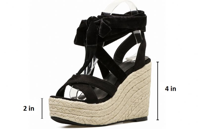 Naisten Pilin Wedge - Musta