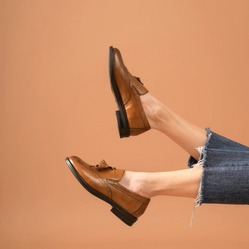 Naisten Polaco Slip-on Nahkaiset Loafer Mustat Kengät - Musta