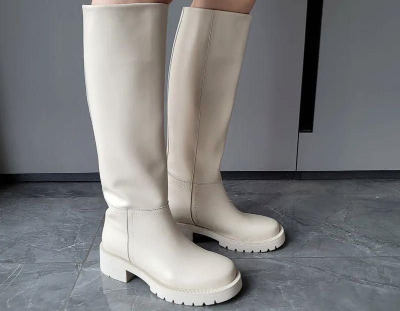 Naisten Randy Fashion -polvisaappaat - Apricot No Fur