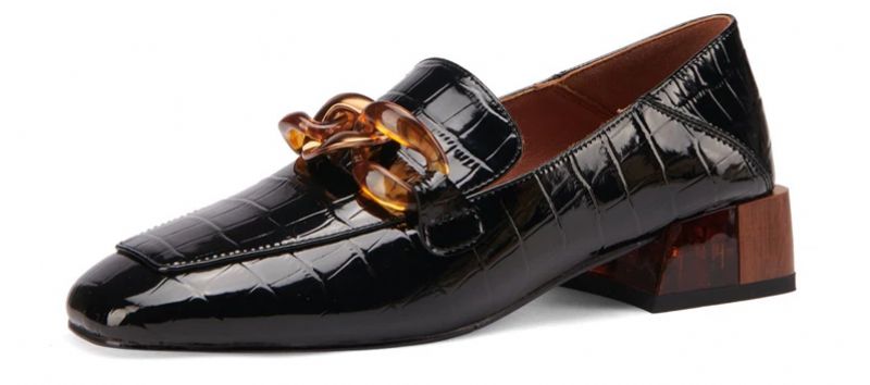Naisten Susexin Paksukorkoiset Nahkaiset Loafer-kengät - Beige