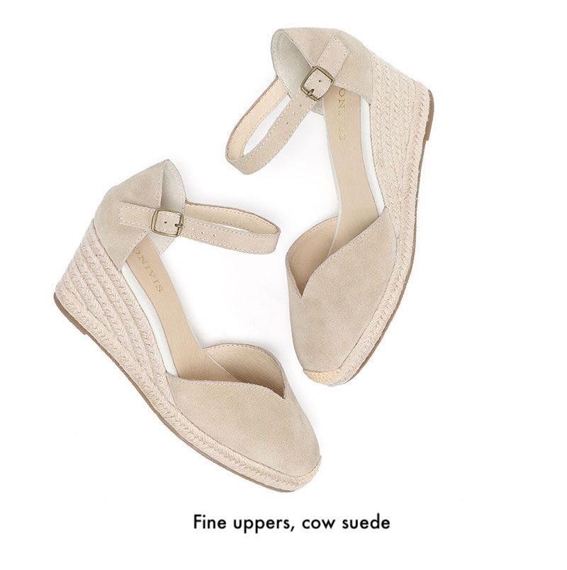 Naisten Ursula Wedge Heel -sandaalit - Musta 4 Tuumaa