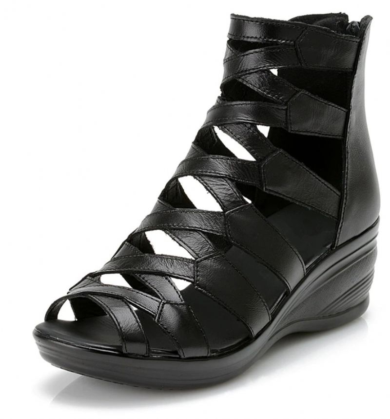 Nardy Naisten Comfort Wedge Sandaalit - Musta